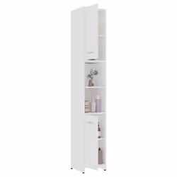 vidaXL Bathroom Cabinet White Engineered Wood Washroom Cupboard Under Basin