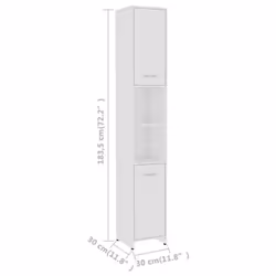 vidaXL Bathroom Cabinet White Engineered Wood Washroom Cupboard Under Basin - Additional view 7
