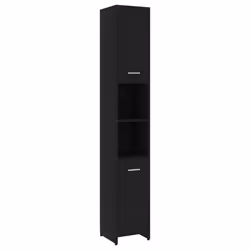 vidaXL Bathroom Cabinet Black Engineered Wood Washroom Cupboard Under Basin