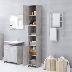 vidaXL Bathroom Cabinet Concrete Grey Engineered Wood Under Basin Cupboard