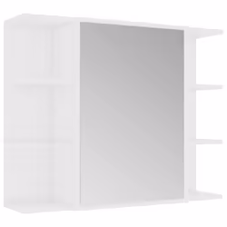 vidaXL Bathroom Mirror Cabinet White Engineered Wood Storage Vanity Organiser