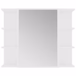 vidaXL Bathroom Mirror Cabinet White Engineered Wood Storage Vanity Organiser - Additional view 6