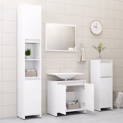 vidaXL Bathroom Cabinet White Engineered Wood Home Cupboard Under Basin Unit - Additional view 10