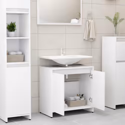 vidaXL Bathroom Cabinet White Engineered Wood Home Cupboard Under Basin Unit - Additional view 2