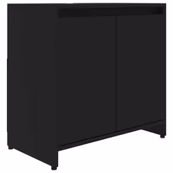 vidaXL Bathroom Cabinet Black Engineered Wood Home Cupboard Under Basin Unit