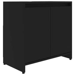 vidaXL Bathroom Cabinet Black Engineered Wood Home Cupboard Under Basin Unit
