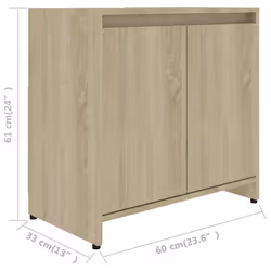 vidaXL Bathroom Cabinet Sonoma Oak Engineered Wood Vanity Storage Organiser