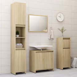 vidaXL Bathroom Cabinet Sonoma Oak Engineered Wood Vanity Storage Organiser - Additional view 8