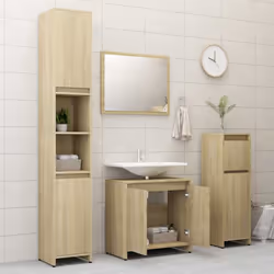 vidaXL Bathroom Cabinet Sonoma Oak Engineered Wood Vanity Storage Organiser - Additional view 9