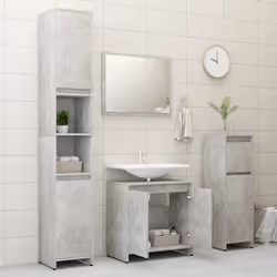 vidaXL Bathroom Cabinet Concrete Grey Engineered Wood Home Cupboard Organiser - Additional view 10