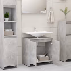 vidaXL Bathroom Cabinet Concrete Grey Engineered Wood Home Cupboard Organiser