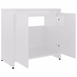 vidaXL Bathroom Cabinet High Gloss White Engineered Wood Cupboard Organiser
