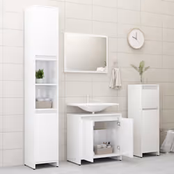 vidaXL Bathroom Cabinet High Gloss White Engineered Wood Cupboard Organiser - Additional view 8