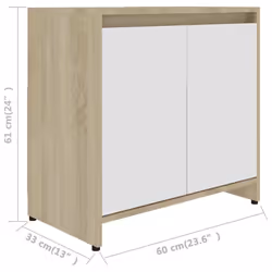 vidaXL Bathroom Cabinet High Gloss White Engineered Wood Cupboard Organiser - Additional view 9