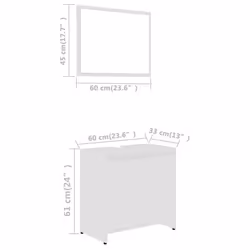 vidaXL Bathroom Furniture Set White Engineered Wood Cabinet Unit Organiser - Additional view 3
