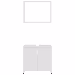 vidaXL Bathroom Furniture Set White Engineered Wood Cabinet Unit Organiser - Additional view 4