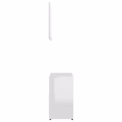 vidaXL Bathroom Furniture Set High Gloss White Engineered Wood Storage Unit - Additional view 5