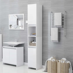 vidaXL Bathroom Cabinet White Engineered Wood Home Cupboard Under Basin Unit