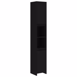 vidaXL Bathroom Cabinet Black Engineered Wood Home Cupboard Under Basin Unit