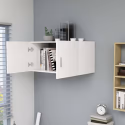 vidaXL Wall Mounted Cabinet White Engineered Wood Floating Cabinet Wall Shelf