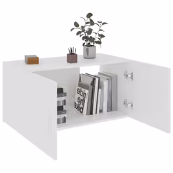 vidaXL Wall Mounted Cabinet White Engineered Wood Floating Cabinet Wall Shelf - Additional view 5