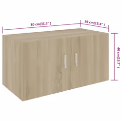 vidaXL Wall Mounted Cabinet Sonoma Oak Engineered Wood Floating Wall Shelf - Additional view 8