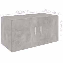 vidaXL Wall Mounted Cabinet Concrete Grey Engineered Wood Floating Rack Shelf - Additional view 8