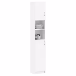 vidaXL Bathroom Cabinet White Engineered Wood Home Indoor Laundry Washer Rack