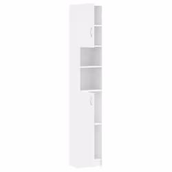 vidaXL Bathroom Cabinet White Engineered Wood Home Indoor Laundry Washer Rack - Additional view 6