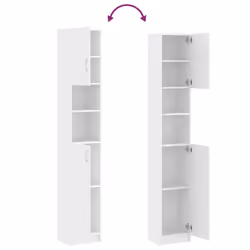 vidaXL Bathroom Cabinet White Engineered Wood Home Indoor Laundry Washer Rack - Additional view 9