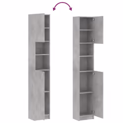 vidaXL Bathroom Cabinet Concrete Grey Engineered Wood Home Indoor Washer Rack - Additional view 9