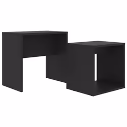 vidaXL Coffee Table Set Black Engineered Wood Indoor Furniture Accent Table
