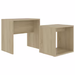vidaXL Coffee Table Set Sonoma Oak Engineered Wood Indoor Furniture Side Stand