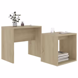 vidaXL Coffee Table Set Sonoma Oak Engineered Wood Indoor Furniture Side Stand