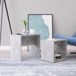 vidaXL Coffee Table Set Concrete Grey Engineered Wood Indoor Furniture Stand