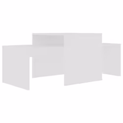 vidaXL Coffee Table Set White Engineered Wood Indoor Furniture Accent Table