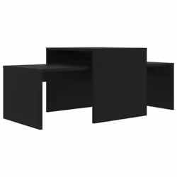 vidaXL Coffee Table Set Black Engineered Wood Indoor Furniture Accent Table