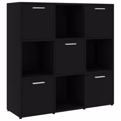VidaXL 802931, Black, 9 shelves, Wood, Wood, 900 mm, 300 mm
