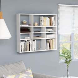 vidaXL Wall Shelf White Engineered Wood Bedroom Indoor Office Floating Rack