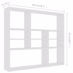 vidaXL Wall Shelf White Engineered Wood Bedroom Indoor Office Floating Rack - Additional view 4