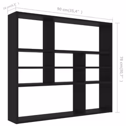 vidaXL Wall Shelf Black Engineered Wood Bedroom Indoor Office Floating Rack