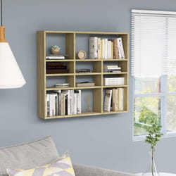 vidaXL Wall Shelf Sonoma Oak Engineered Wood Living Room Floating Wall Rack
