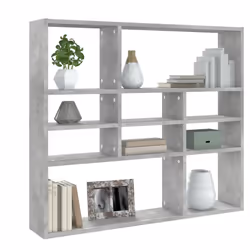 vidaXL Wall Shelf Concrete Grey Engineered Wood Living Room Floating Rack