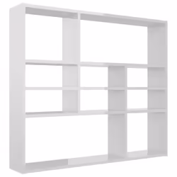 vidaXL Wall Shelf High Gloss White Engineered Wood Living Room Floating Rack
