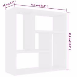 vidaXL Wall Shelf White Engineered Wood Floating Wall Storage Display Unit - Additional view 4