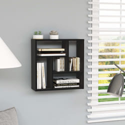 vidaXL Wall Shelf Black Engineered Wood Floating Wall Storage Display Unit