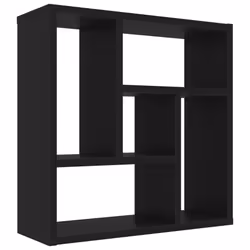 vidaXL Wall Shelf Black Engineered Wood Floating Wall Storage Display Unit