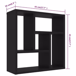 vidaXL Wall Shelf Black Engineered Wood Floating Wall Storage Display Unit