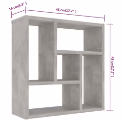 vidaXL Wall Shelf Concrete Grey Engineered Wood Floating Storage Display Unit - Additional view 6