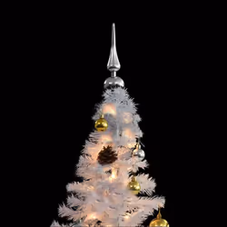vidaXL Artificial Pre-lit Christmas Tree with Baubles Artificial Tree White